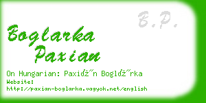 boglarka paxian business card